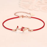 Silver Lucky Koi Pendant Woven Bracelet, Birthday Anniversary S88