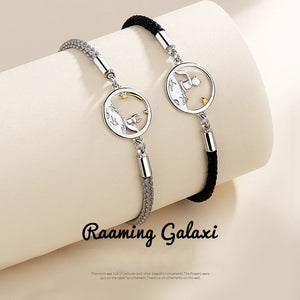 Silver Prince Little Fox Pendant Braided Bracelet