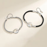 Silver Prince Little Fox Pendant Braided Bracelet