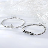 Silver Princess Knight Crown Shield Bracelet