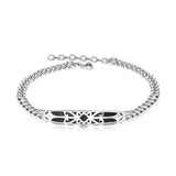 Silver Princess Knight Crown Shield Bracelet