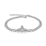 Silver Princess Knight Crown Shield Bracelet