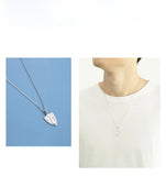 Silver Princess Knight Shield Pendant Necklace X293