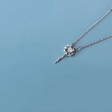 Silver Princess Knight Shield Pendant Necklace X293