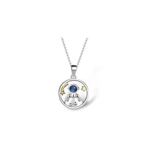 Silver Star Astronaut Pendant Necklace Jewelry