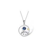 Silver Star Astronaut Pendant Necklace Jewelry