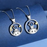 Silver Star Astronaut Pendant Necklace Jewelry