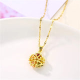 Colorful Flower Lip Chain Titanium Steel Necklace Female