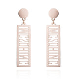 Rose Round Pendant Hollow Alphabet Earrings