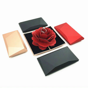 3D Pop Up Red Rose Flower Ring Box - High-Grade Rose Ring Box