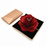3D Pop Up Red Rose Flower Ring Box - High-Grade Rose Ring Box