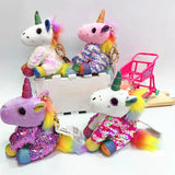 Sequined Unicorn Keychain Plush Toy Car Bag Pendant