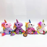Sequined Unicorn Keychain Plush Toy Car Bag Pendant