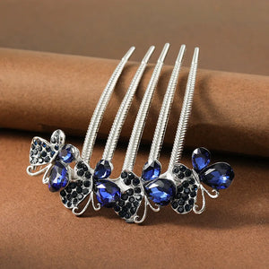Crystal Butterfly Hairpin Rhinestone Comb Wedding Headdress