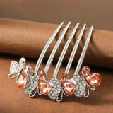 Crystal Butterfly Hairpin Rhinestone Comb Wedding Headdress