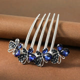 Crystal Butterfly Hairpin Rhinestone Comb Wedding Headdress