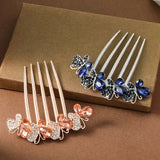 Crystal Butterfly Hairpin Rhinestone Comb Wedding Headdress