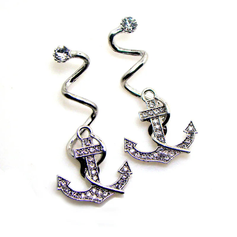 Crystal Metal Anchor Beach Flip Flops Slipper Shoes