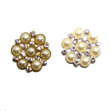 30pcs Crystals Pearl 25mm Round Metal Buttons Wedding Accessories