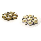 30pcs Crystals Pearl 25mm Round Metal Buttons Wedding Accessories