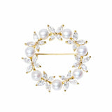 Cubic Zircon Pearl Butterfly Brooch Women's Jewelry Accessory
