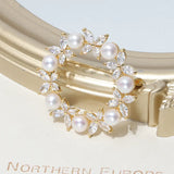 Cubic Zircon Pearl Butterfly Brooch Women's Jewelry Accessory