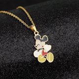 Mickey Stainless Steel Pendant Necklace Earring Set