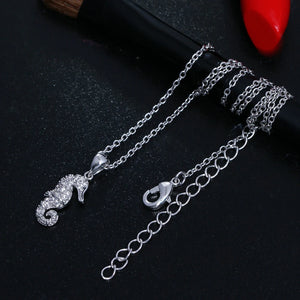 Lovely Seahorse Crystal Pendant Necklace