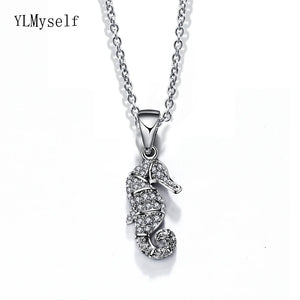 Lovely Seahorse Crystal Pendant Necklace