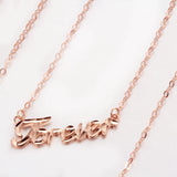 14k Rose Gold Plated Purple Letter Necklace for Women