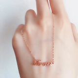 14k Rose Letter Necklace Glamour Party Evening Jewelry