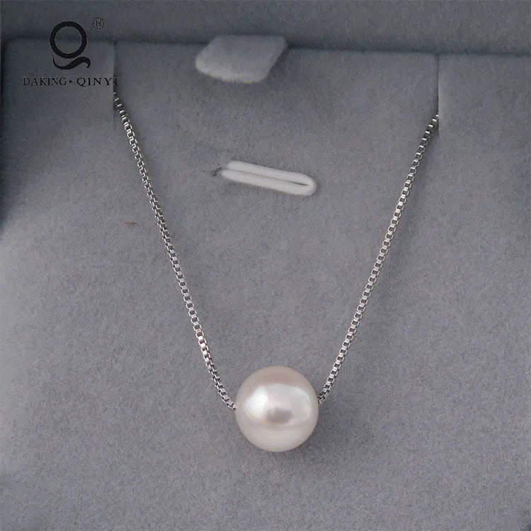 925 Silver Chain Necklace with Freshwater Pearl Pendant