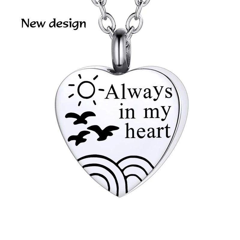 Sunlight Memorial Pet Bird Cremation Pendant - Seagulls Necklace for Ashes