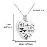 Sunlight Memorial Pet Bird Cremation Pendant - Seagulls Necklace for Ashes