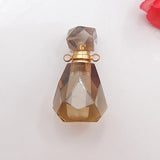 Carved Smoky Quartz Pendant Perfume Bottle Jewelry 33x20mm