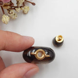 Carved Smoky Quartz Pendant Perfume Bottle Jewelry 33x23x12mm