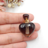 Carved Smoky Quartz Pendant Perfume Bottle Jewelry 33x23x12mm