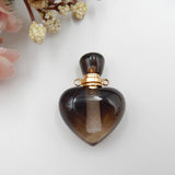 Carved Smoky Quartz Pendant Perfume Bottle Jewelry 33x23x12mm