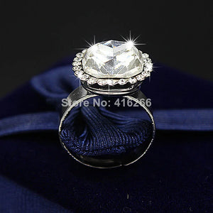 13mm Big CZ Austrian Crystal Ring Jewelry for Women Gift