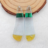 Intarsia Malachite Yellow Opal Quartz Gemstone Earrings Bead