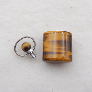 Natural Tiger Eye Carved Perfume Bottle Pendant Necklace Jewelry