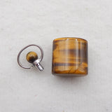 Natural Tiger Eye Carved Perfume Bottle Pendant Necklace Jewelry