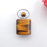Natural Tiger Eye Carved Perfume Bottle Pendant Necklace Jewelry