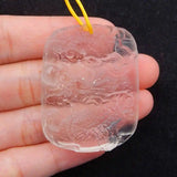 Natural Quartz Carved Dragon Pendant Bead 43x35x6mm