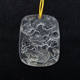 Natural Quartz Carved Dragon Pendant Bead 43x35x6mm