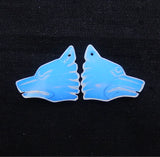 Wolf Head Opalite Carved Earrings Beads 29x24x4mm
