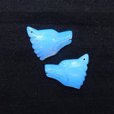 Wolf Head Opalite Carved Earrings Beads 29x24x4mm