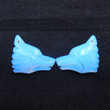 Wolf Head Opalite Carved Earrings Beads 29x24x4mm