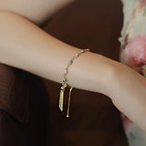 Oil Drip Chain Tassel Bracelet Women Stretch Adjustable