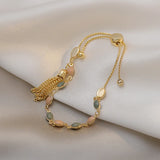 Oil Drip Chain Tassel Bracelet Women Stretch Adjustable